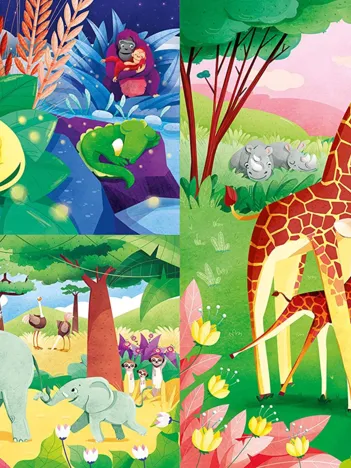 Produit 3 Puzzles - Animaux de la Savanne (3x48) Image