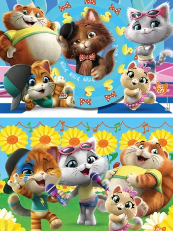 Produit 2 Puzzles - 44 Cats Image