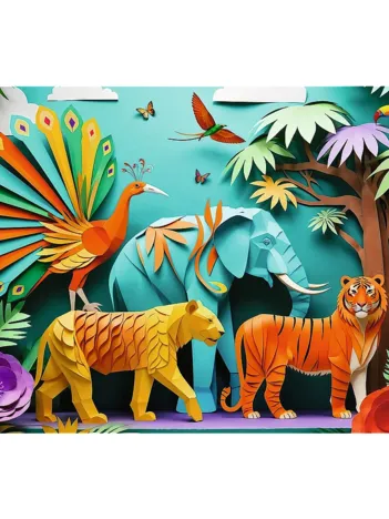 Produit 40e Anniversaire Trefl - Paper Art - Jungle Image