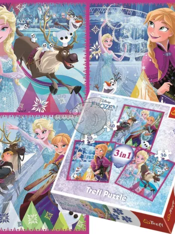Produit 3 Puzzles - La Reine des Neiges Image
