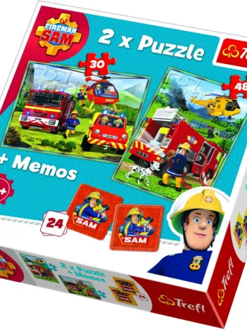 Produit 2 Puzzles + Memo - Fireman Sam Image