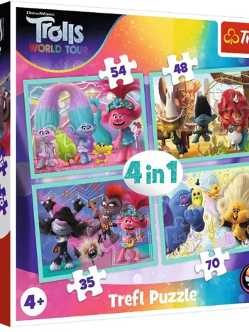 Produit 4 Puzzles - Dreamworks - Trolls World Tour Image