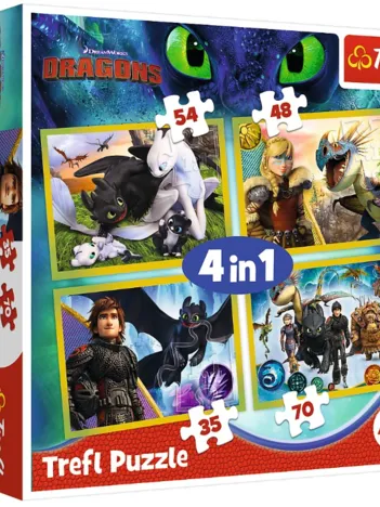 Produit 4 Puzzles - Dreamworks - Dragons Image