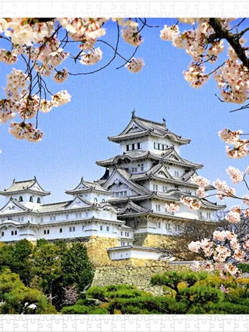 Produit Puzzle en Plastique - Himeji-jo Castle in Spring Cherry Blossoms Image