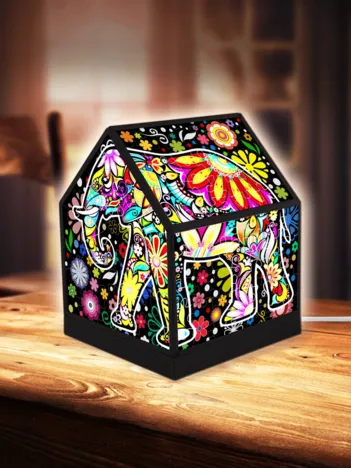 Produit Puzzle 3D - House Lantern - Cheerful Elephants Image