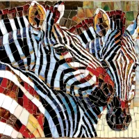 Stained Glass Zebras