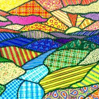 Pièces XXL - Coucher de Soleil dans les Appalaches en Patchwork