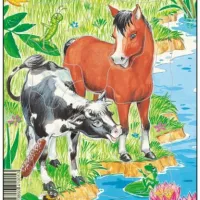 Puzzle Cadre - La vache et le Poulain
