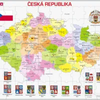 Puzzle Cadre - Carte de la République Tchèque (en Tchèque)