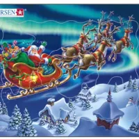 Puzzle Cadre - Le Père Noël dans les Lumières Nordiques