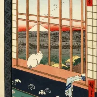 Utagawa Hiroshige - Rizières d'Asakusa et Festival Torinomachi, 1857