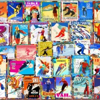 Ski Stamp Posters