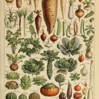 Illustration du Larousse pour Tous : Légumes et Plantes Potagères, XIXè Siècle