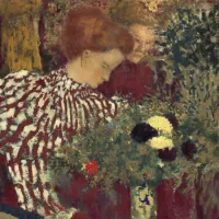 Edouard Vuillard : Femme dans une robe rayée, 1895