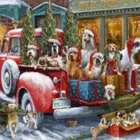 Dogs on Truck