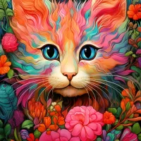 Chaton et Fleurs