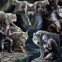 Anne Stokes - Wolf Collage