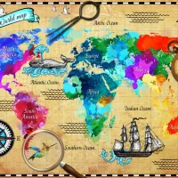Colorful World Map