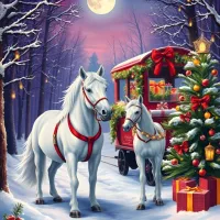 Chevaux à Noël