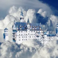 Neuschwanstein Castle in Clouds