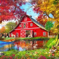 Sunny Autumn At The Barn