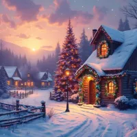 Cottage à Noël