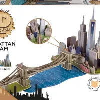 Puzzle 3D - Puzzle 3D en Bois - Brooklyn Bridge, Manhattan Dream