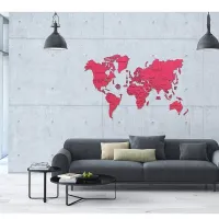 Puzzle en Bois - Carte du Monde XXL (Corail)