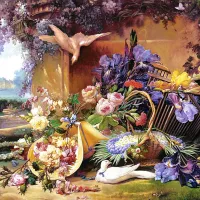 Nature Morte Élégante avec Fleurs, Eugène Bidau
