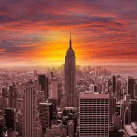 Sunset Over New York Skyline