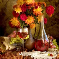 Dahlias and Wine
