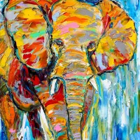 Éléphant coloré