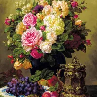 Jean-Baptiste Robie - Still Life with Roses