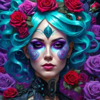 Gothic Flowers Portrait