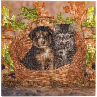 Crystal Art - Kit Broderie Diamant - Chat et Chien