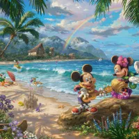 Mickey et Minnie sur Hawaii