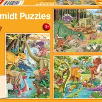 3 Puzzles - Les Dinosaures s'Amusent