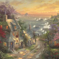 Thomas Kinkade - Le Cottage et le Phare