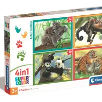 Puzzle 4 En 1 - Maman Bébé Animaux
