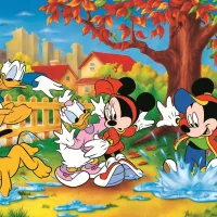 40e Anniversaire Trefl - Jouer Dans Les Flaques D'Eau - Disney Mickey Mouse Et Ses Amis