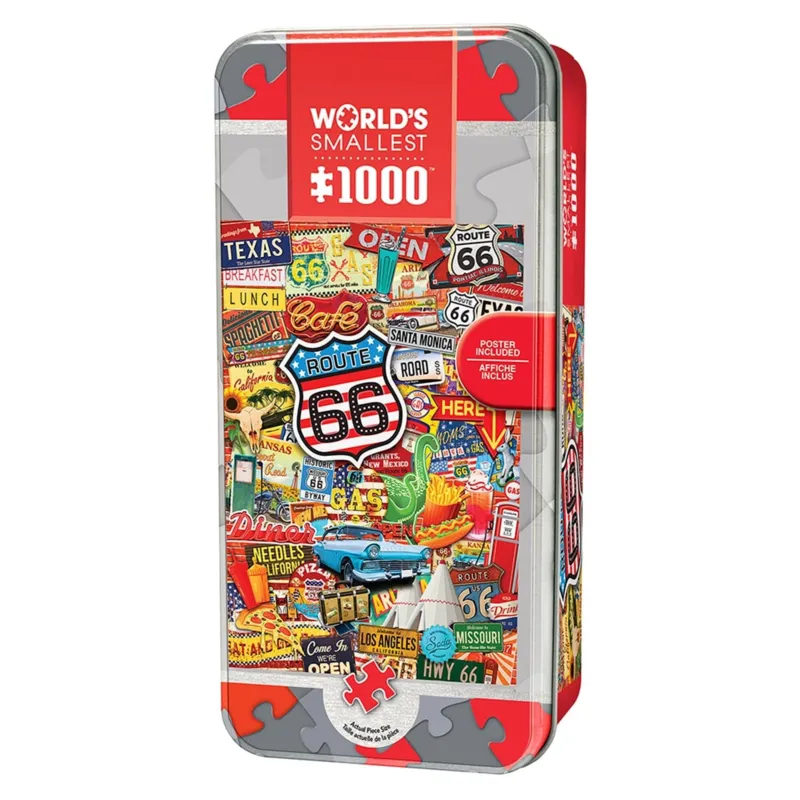 World's Smallest - Route 66 - Puzzle dans une Boîte en Métal