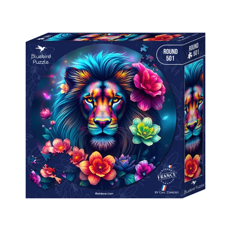 Puzzle Rond - Rainbow Lion