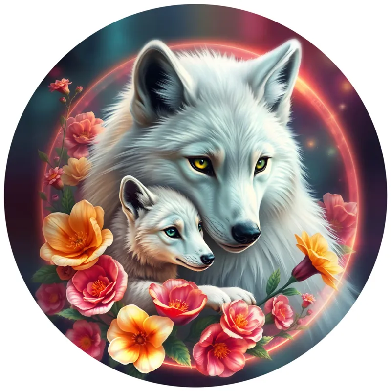 Puzzle Rond - Les Loups Blancs
