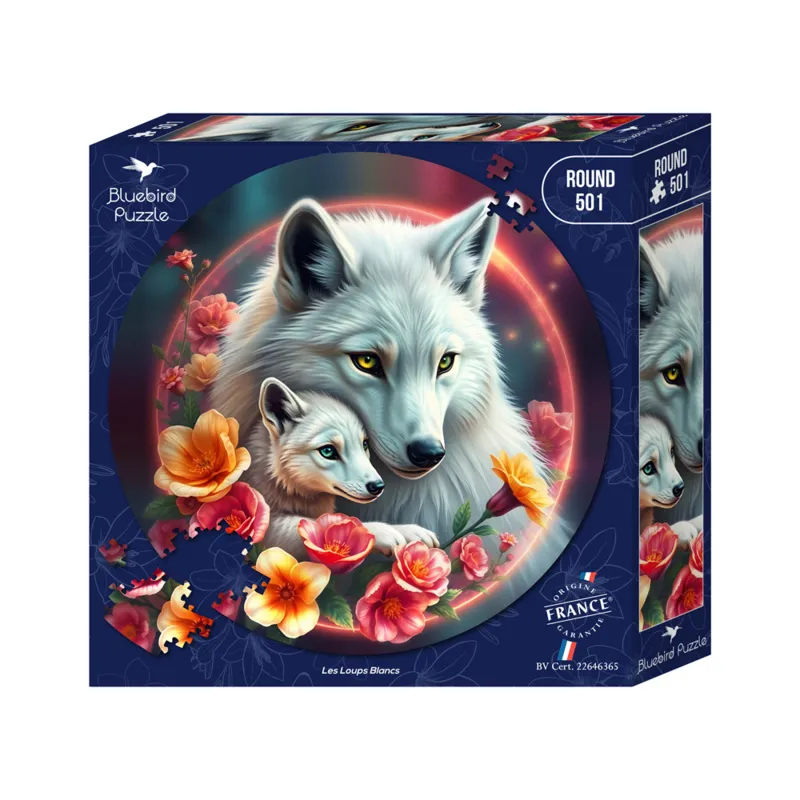 Puzzle Rond - Les Loups Blancs