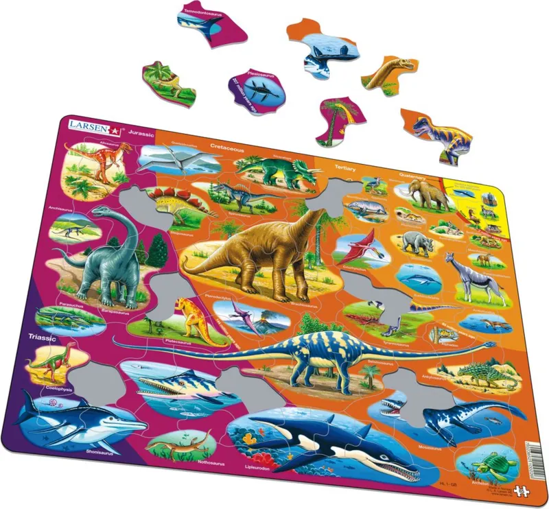 Puzzle Cadre - Dinosaures (Norvégien)