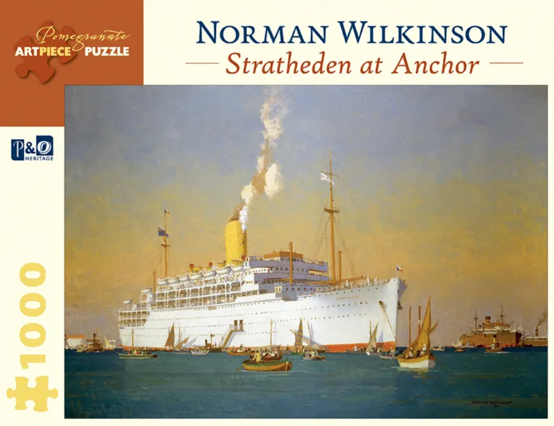 Norman Wilkinson - Stratheden at Anchor