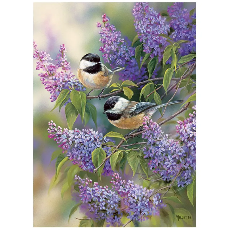 Chickadees and Lilacs