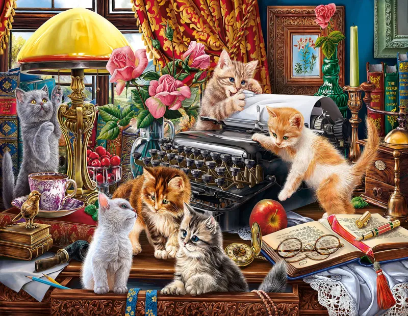 Pièces XXL - Chatons dans le Bureau de l'Écrivain