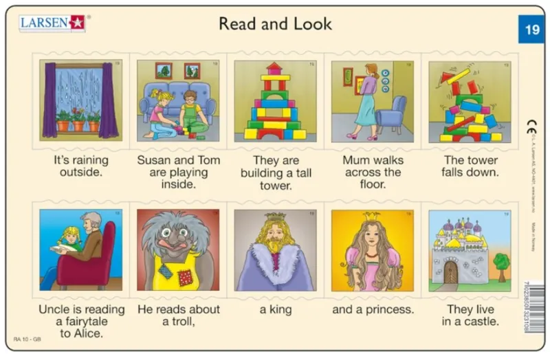 2 Puzzles Cadres - Apprendre l'Anglais : Read and Look 19-20 (en Anglais)