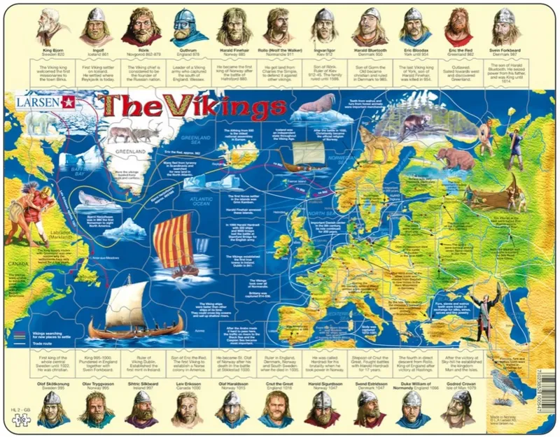 Puzzle Cadre - Les Vikings (en Anglais)